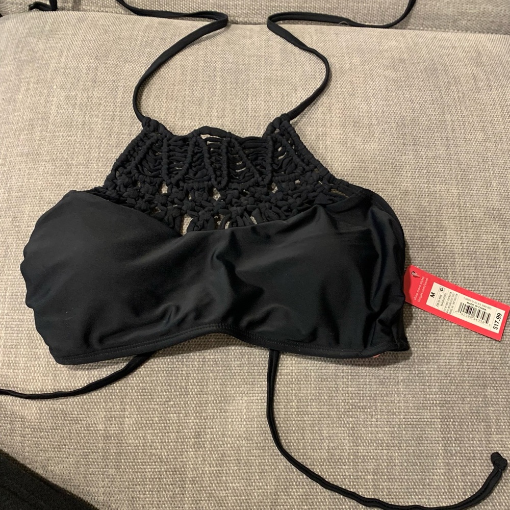 Xhilaration Black Crochet Bikini Top